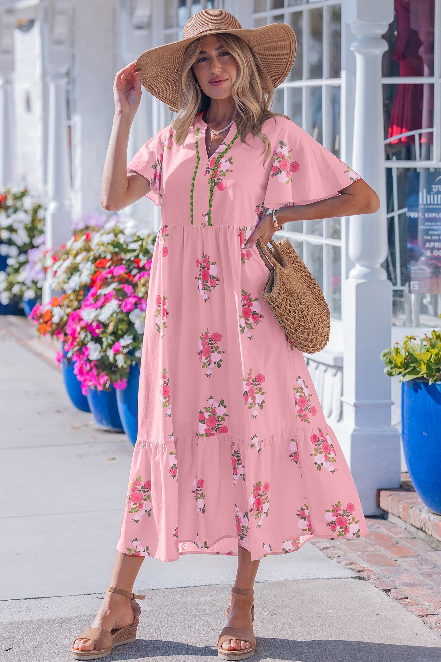 Alena Floral Print Maxi Dress