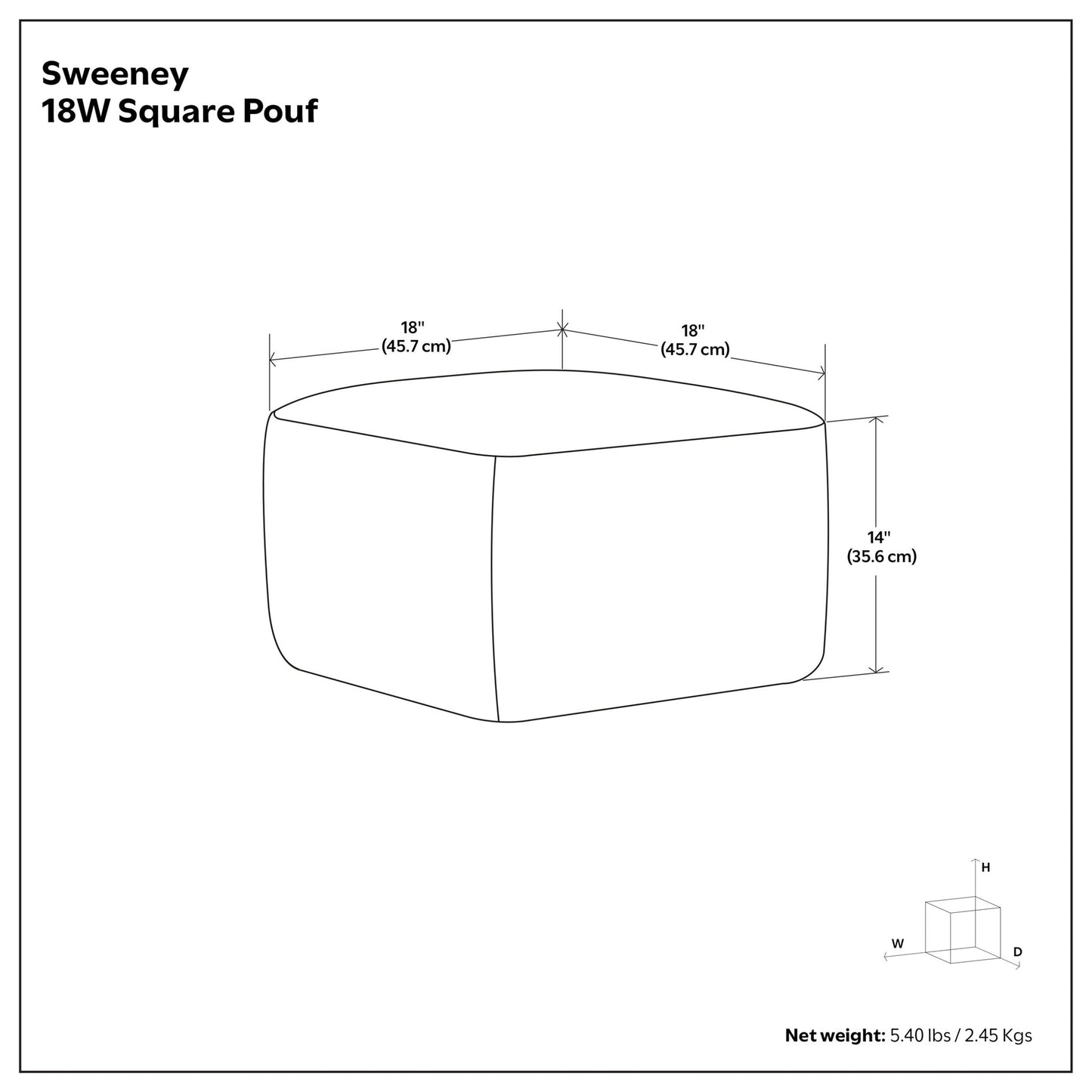 Sweeney - Upholstered Square Pouf