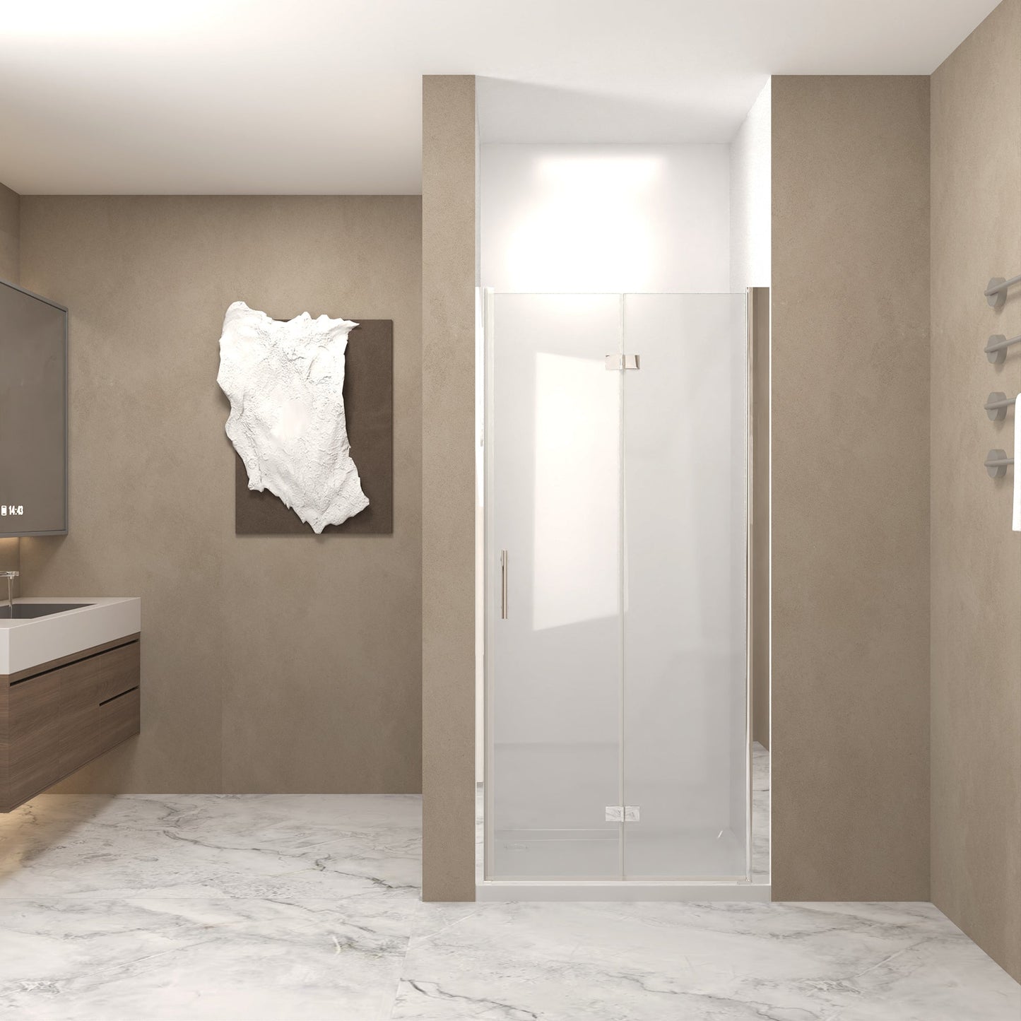 29-28" x 72" Bifold Shower Door, 1/4" (6mm) Tempered Glass