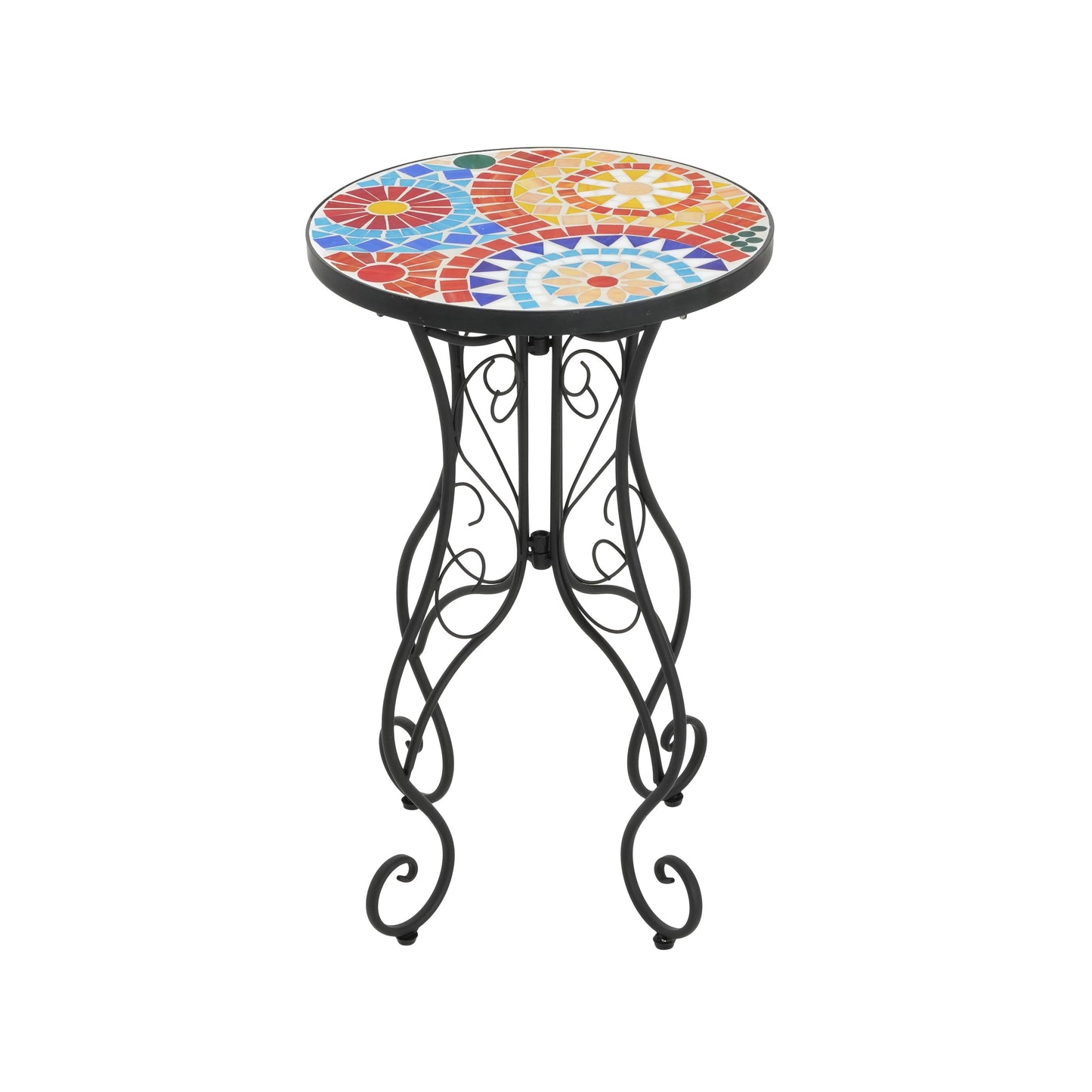 Outdoor Side Table, Colorful+Black