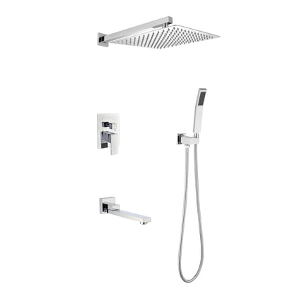 Wall Mounted Shower System Combo with Hand Shower