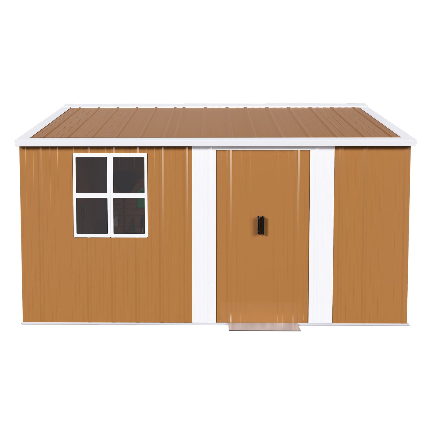 12x10 FT Heavy-Duty Metal Storage Shed with Lockable Door & Ventilation