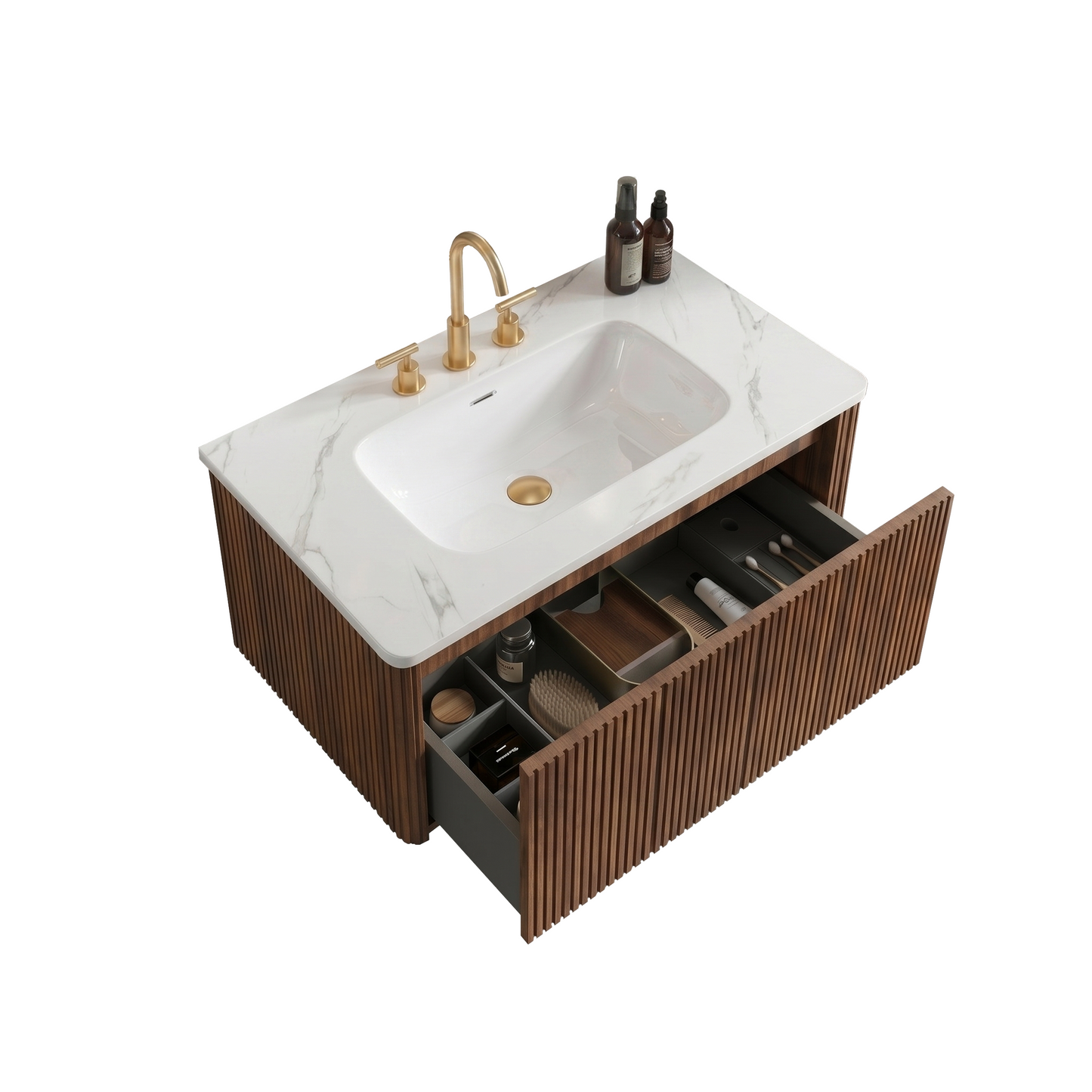 Etna 36" Striped Walnut Bathroom Vanity