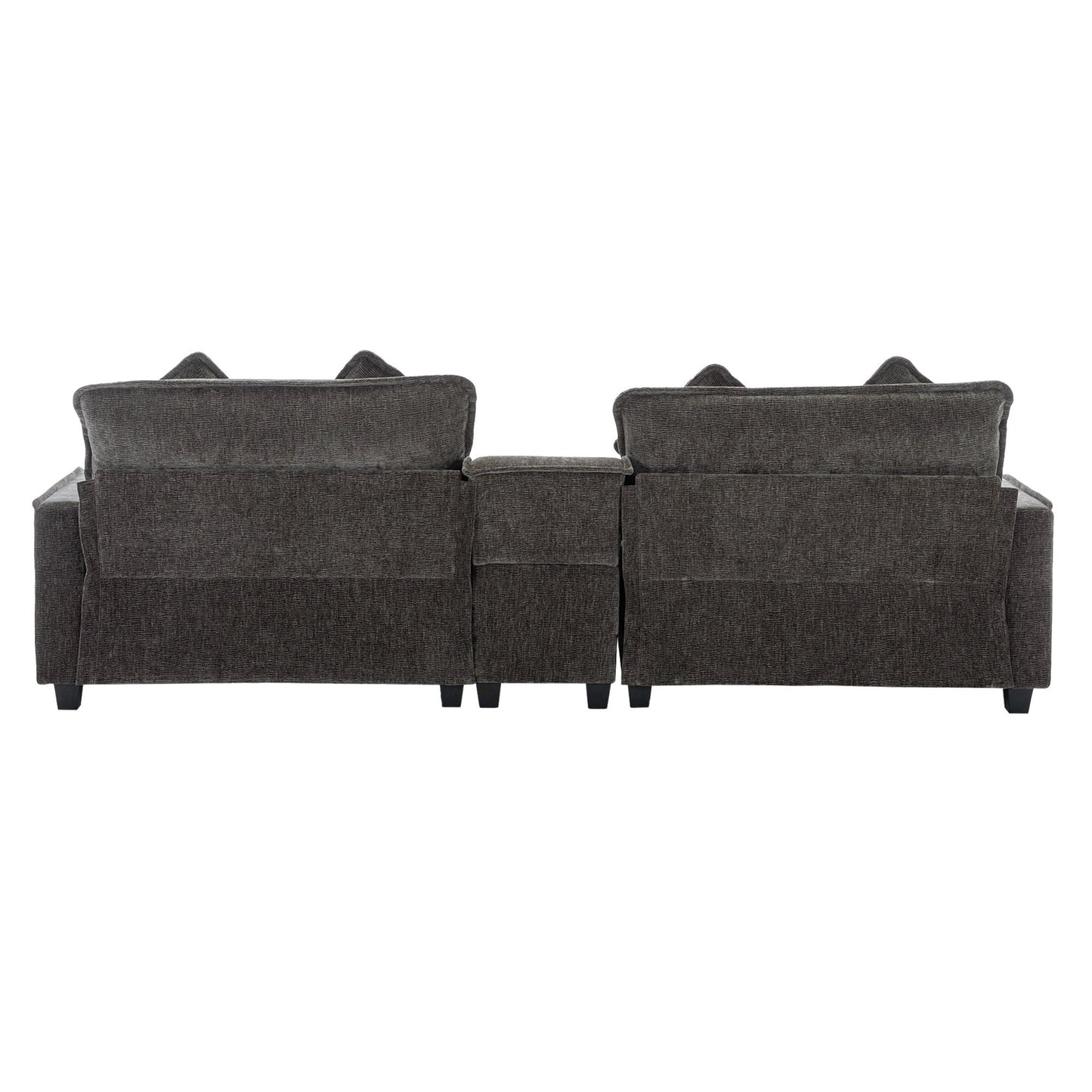 Modern Sectional Sofa With Removable Ottomans, USB Ports