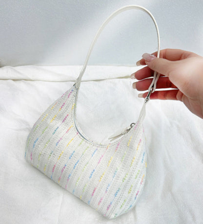 Chic Knitted shoulder Bag - Stylish Women's Summer Canvas Shoulder Bag & Small Girls Handbag Hobo