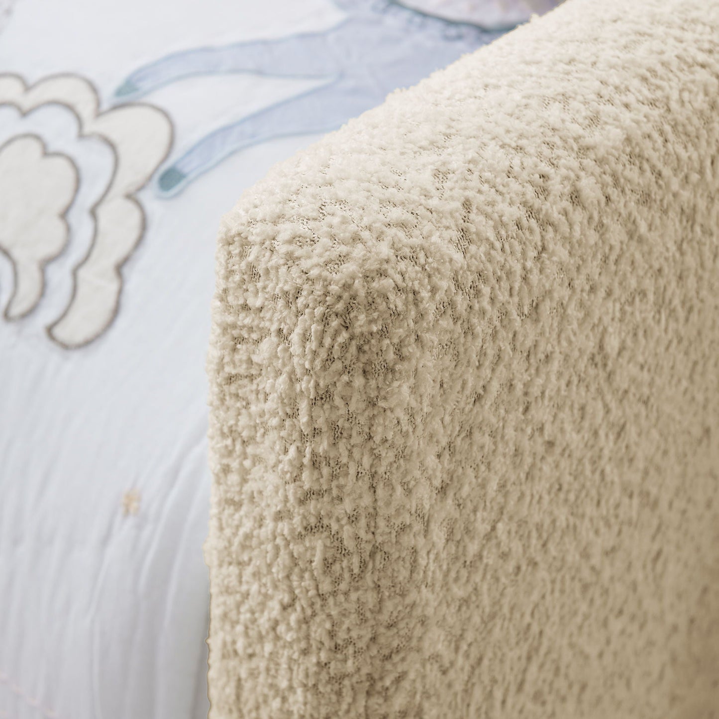 Cute Rabbit Ear Upholstered Platform Bed Frame With Safety Rail
