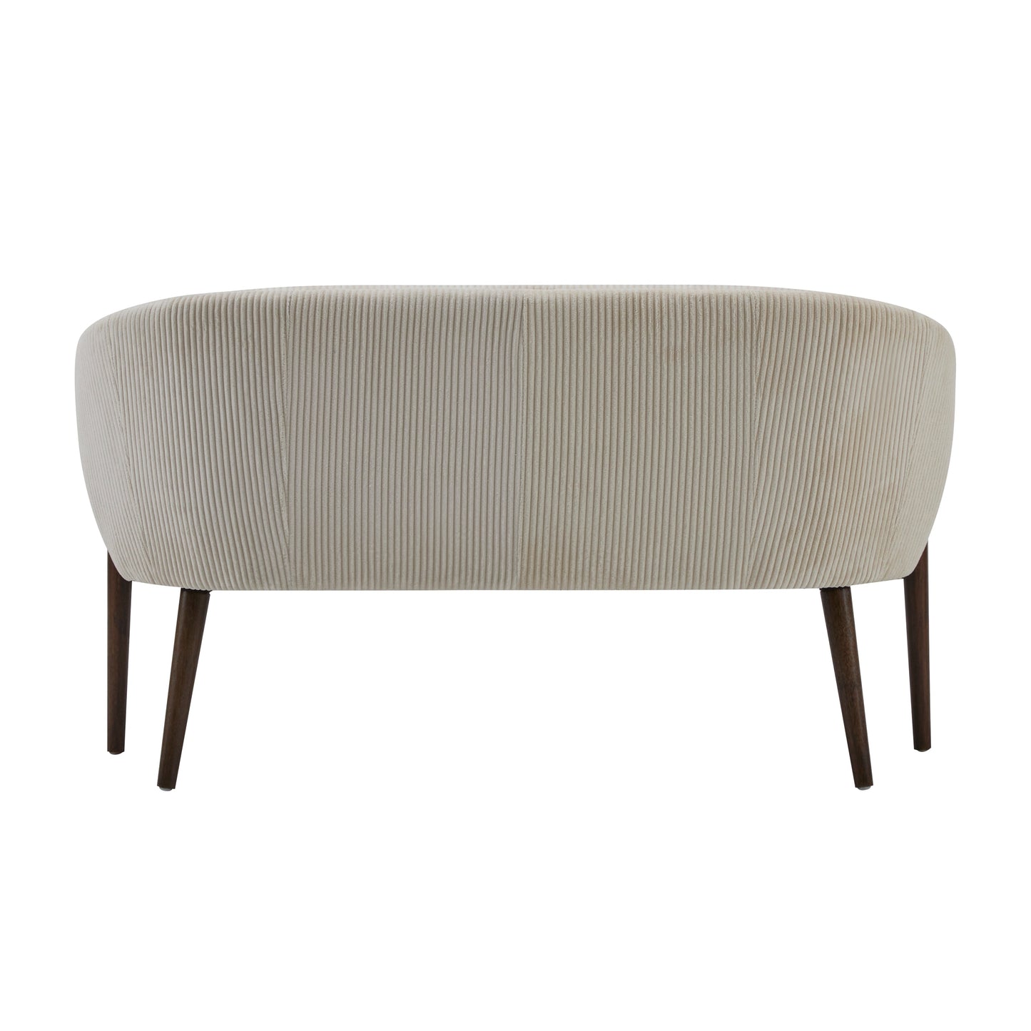 Corduroy Recessed Arm Loveseat (Beige + Walnut)