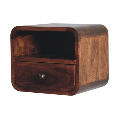 Curved Upper Slot Floating Nightstand
