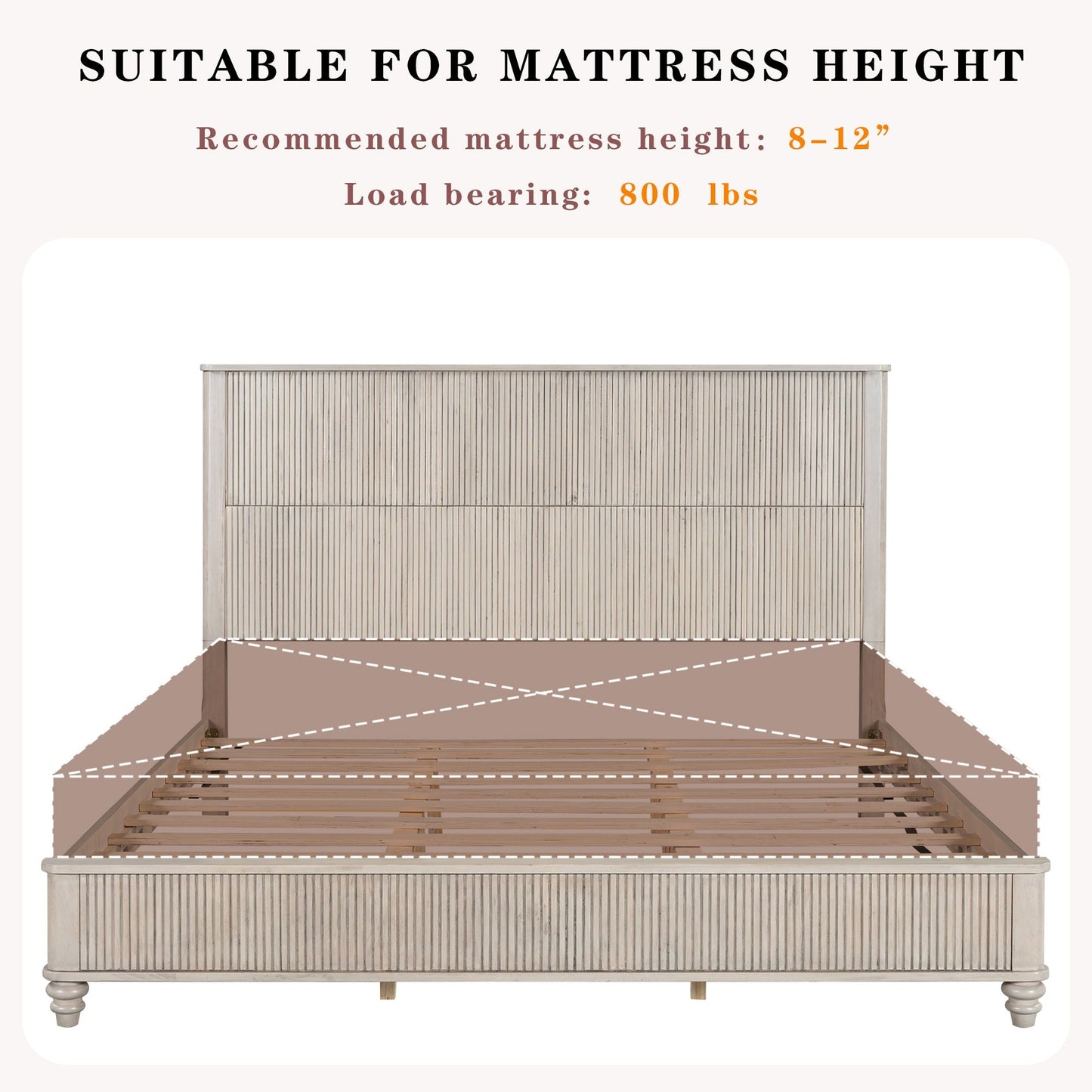 Platform Bed Frame & Tall Headboard
