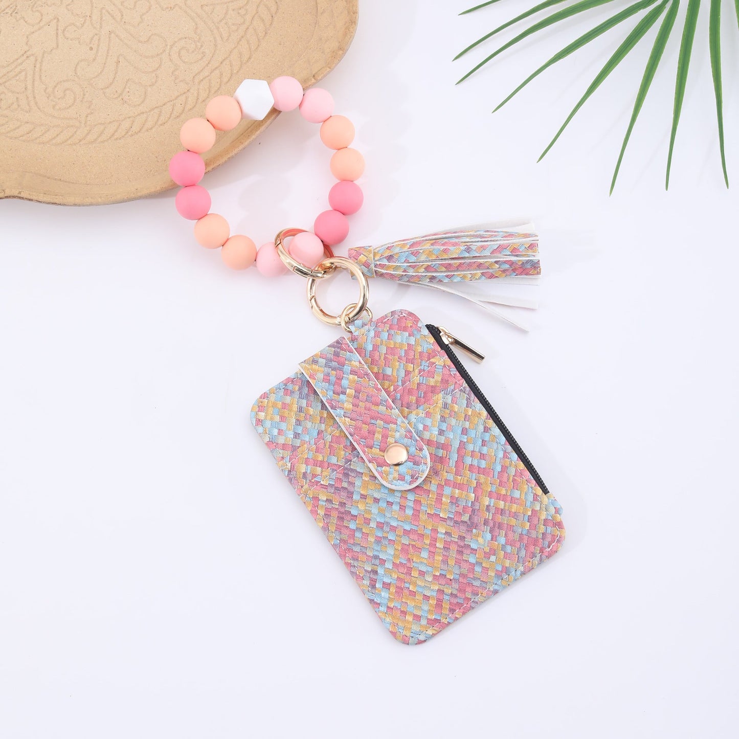 Silicone Bead Bracelet Weaving Pattern Card Holder Coin Purse