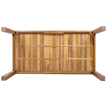 TOPMAX Patio Wooden Dining Table, 67"L Rectangular