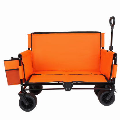 3-in-1 Folding Wagon Cart with Bench Seat