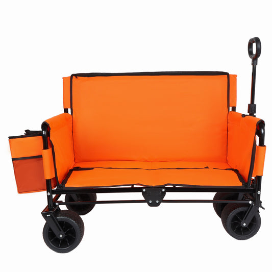 3-in-1 Folding Wagon Cart with Bench Seat