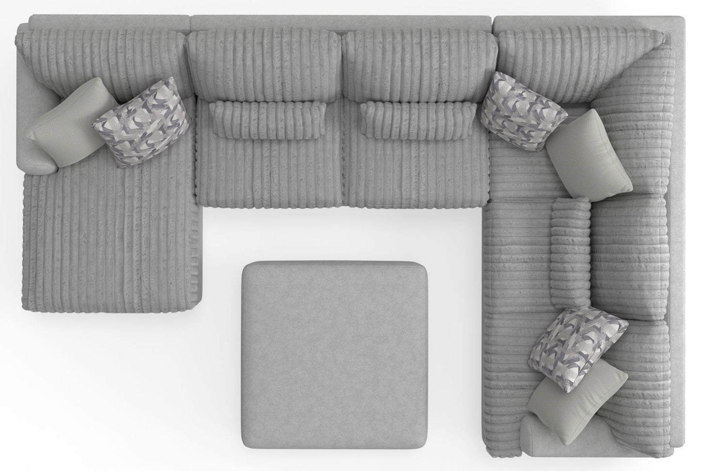 Titan - Sectional With Comfort Coil Seating, Cocktail Ottoman And Accent Pillows Included