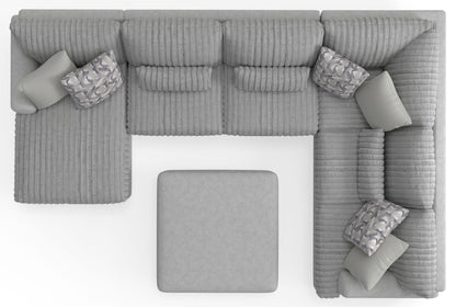 Titan - Sectional With Comfort Coil Seating, Cocktail Ottoman And Accent Pillows Included