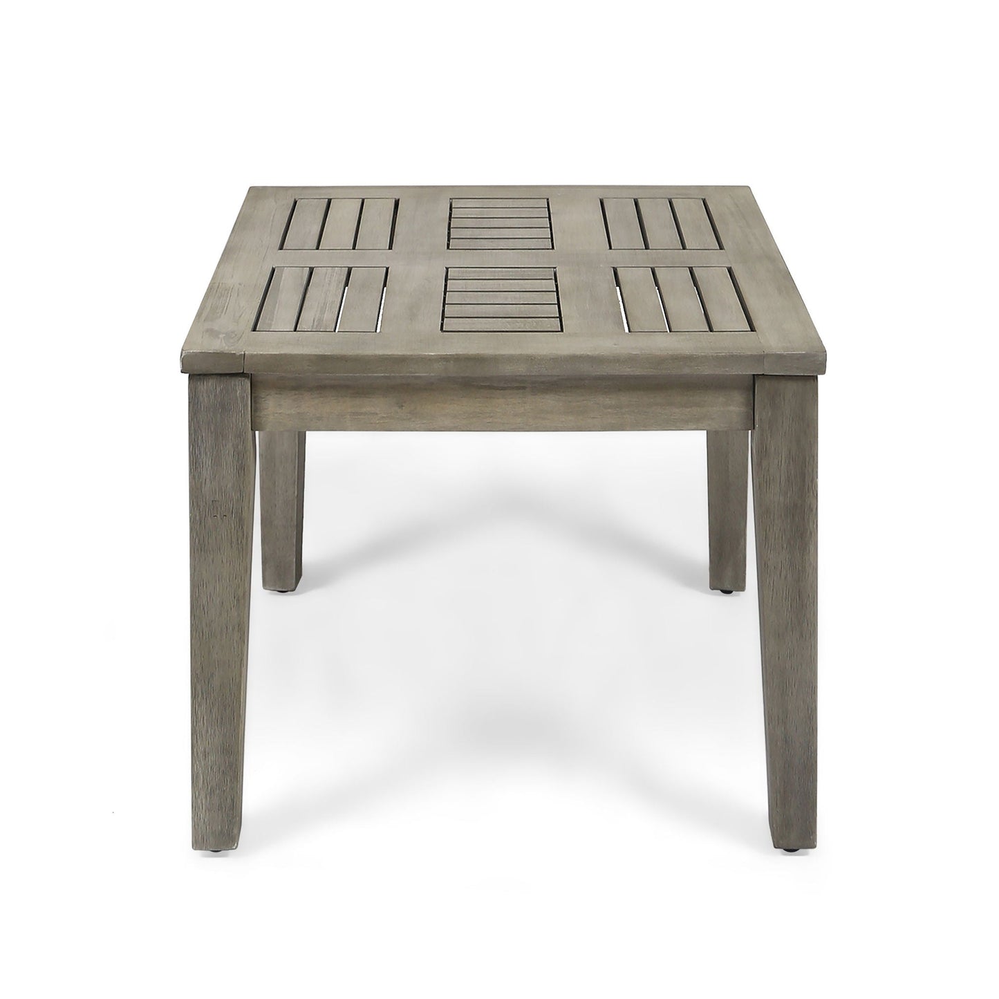 Dexterity Outdoor Square Side Table with Wood Frame - Gray