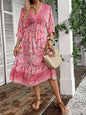 Women's Bohemian Dress Printed Vacation Beach Midi Dress