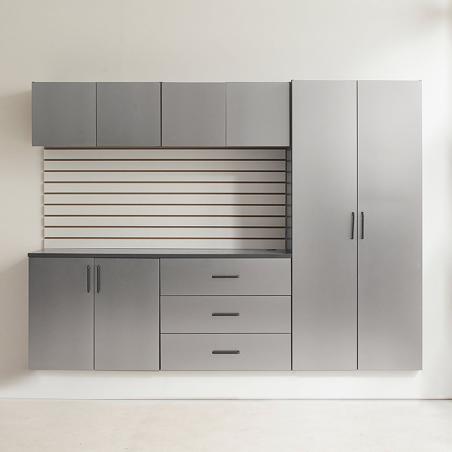 Astro Series - Garage Cabinet Set B With Soft Closing Drawers - Metallic Gray