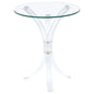 Laning Round Glass Top Acrylic Side Table Clear