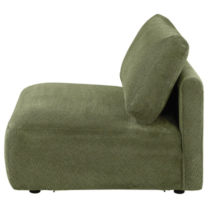 Elysia Chenille Upholstered Modular Armless Chair Green