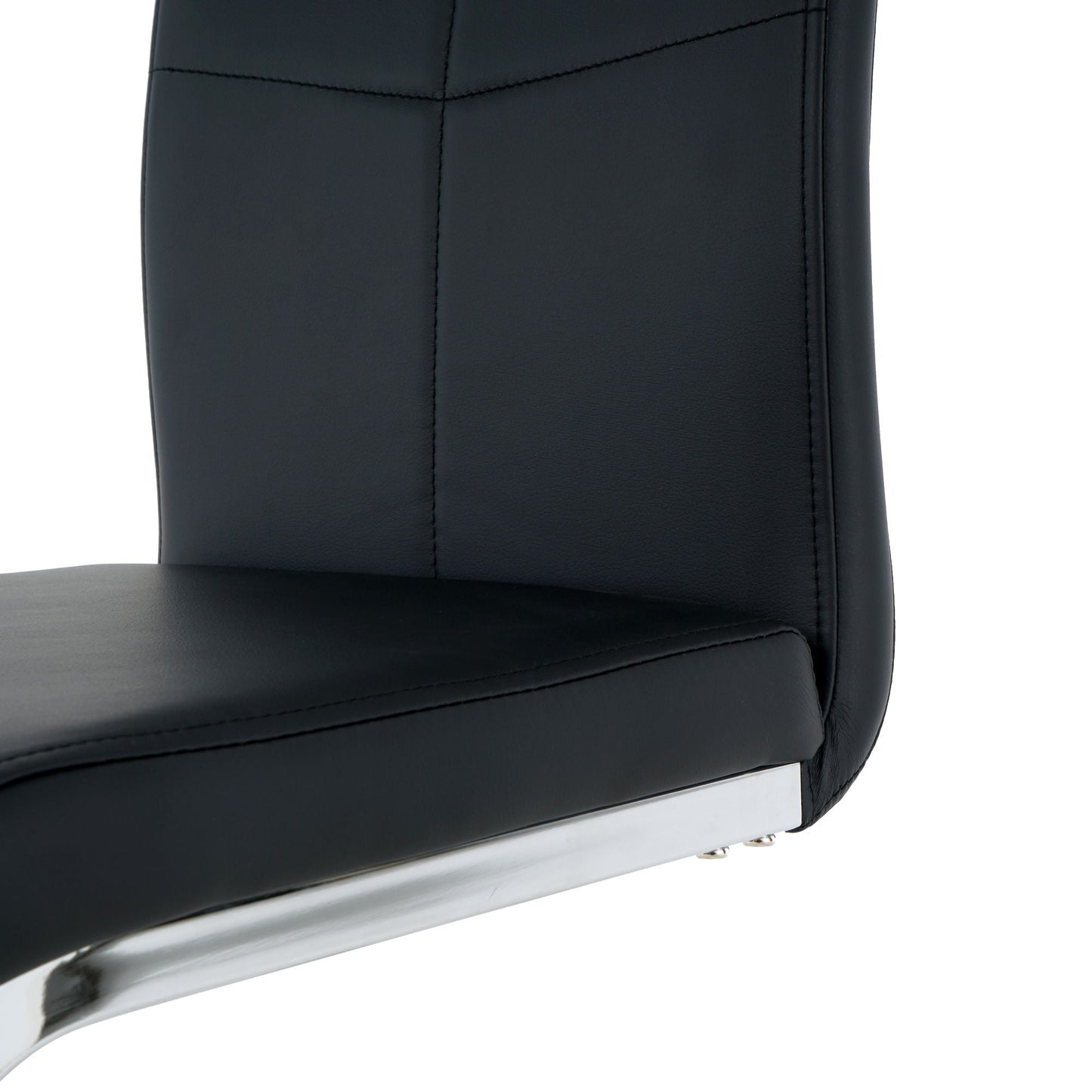 Modern Dining Chairs With Padded Seat And Metal Legs