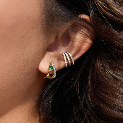 Green Zircon Hoop Earrings Collection