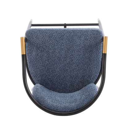 26" H Upholstered Counter Stool with Metal Frame (Set of 2) - Navy