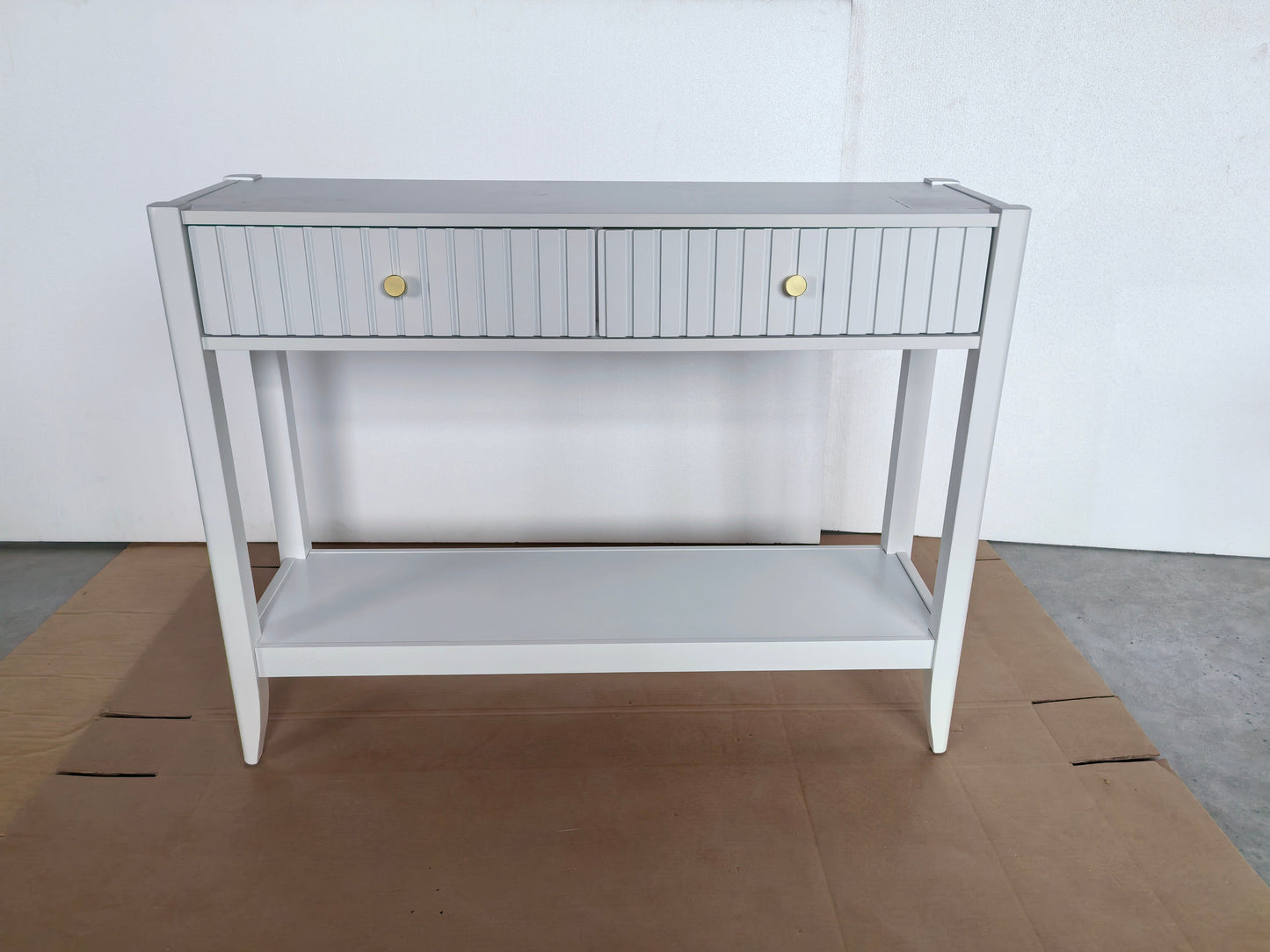 29.53" Tall Console Table with Drawers and Storage Shelf