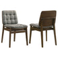 Redbridge Velvet Upholstered Side Chair Grey and Walnut (Set of 2)