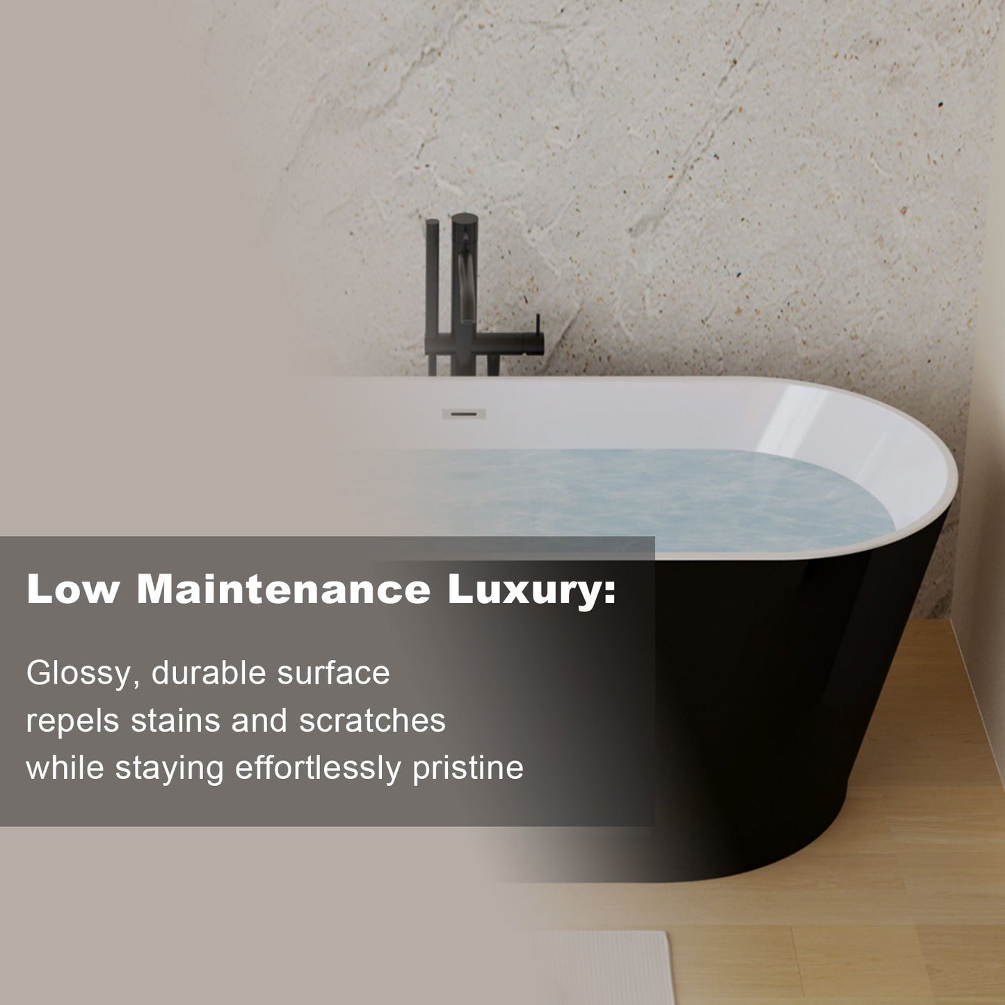 Glossy Freestanding Bathtub With Toe Tap Drain
