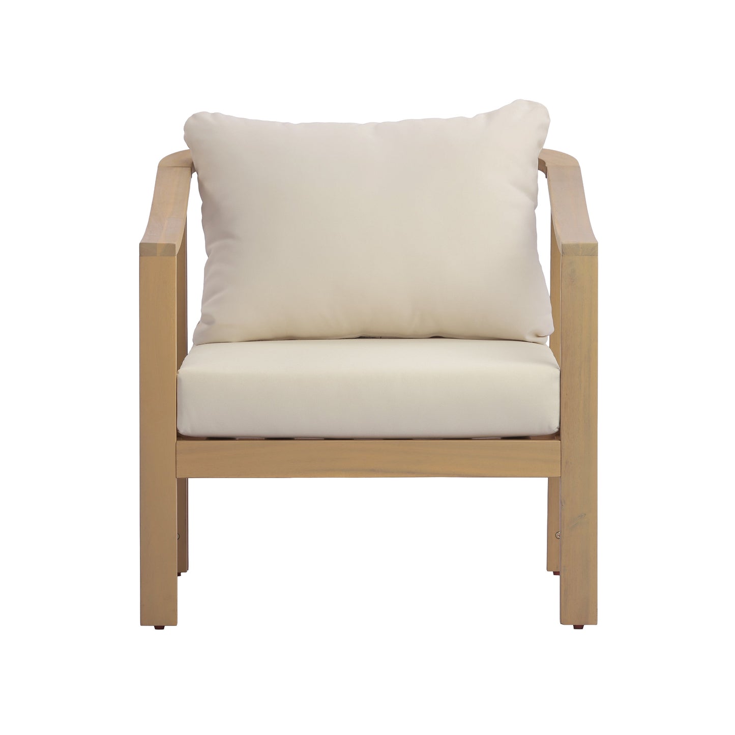 Acacia Wood Patio Furniture Club Chair Set of 2