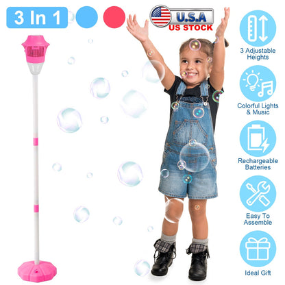 Standing Bubble Machine with Lights & Music - 3 Heights