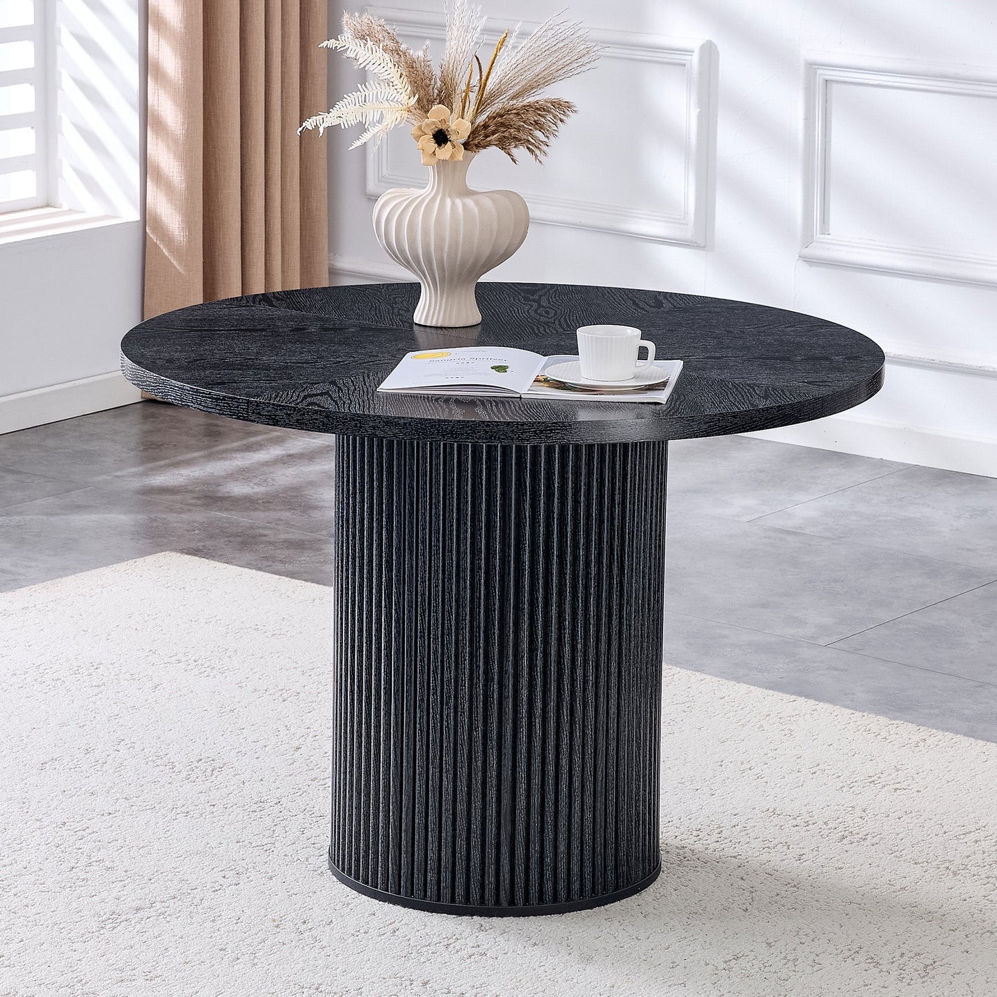 Modern Spliced Circular Dining Table with 42 Inch Diameter
