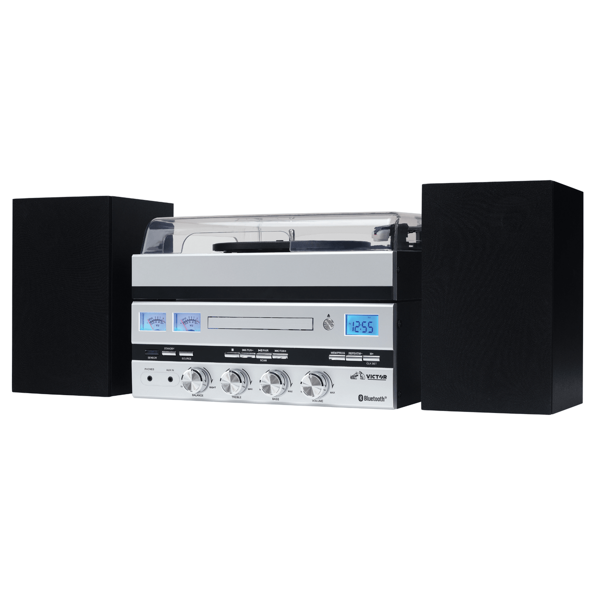 Victor Geneva 5-in-1 Desktop Music Center w Streaming Capabilities and FM Radio