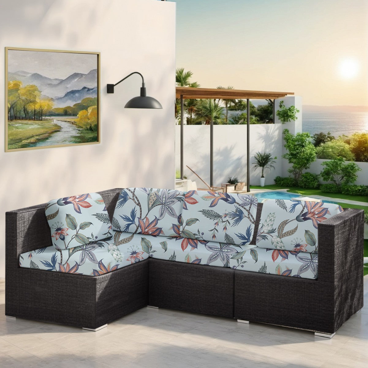 New Rainforest Leaf Sofa Seat Cover Solid Color Stretch Dustproof Printed Sofa Cover