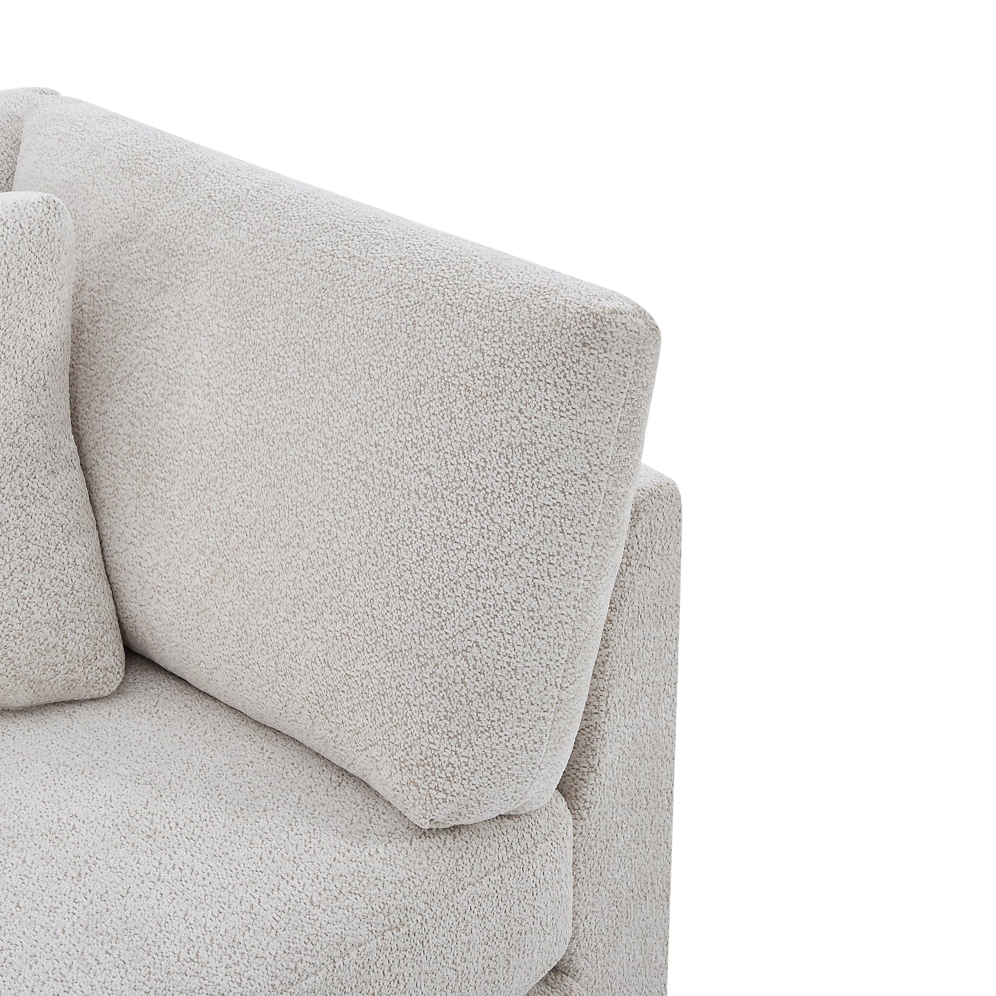83.5" Modern Flared Arms Sofa (Beige)