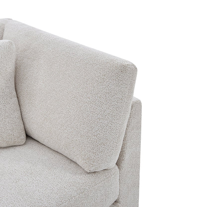 83.5" Modern Flared Arms Sofa (Beige)
