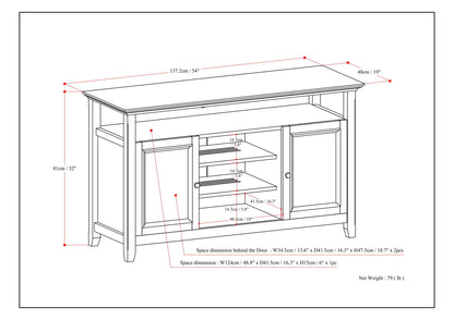 Amherst - TV Media Stand - Rustic Natural Aged Brown