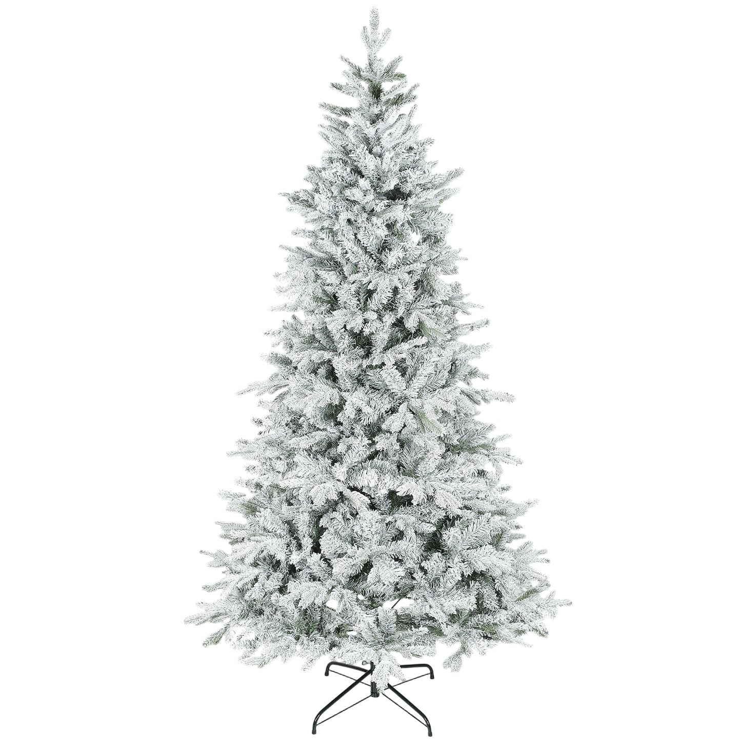 HOMCOM 7.5 ft Artificial Frosted Christmas Tree