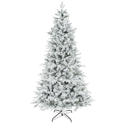 HOMCOM 7.5 ft Artificial Frosted Christmas Tree