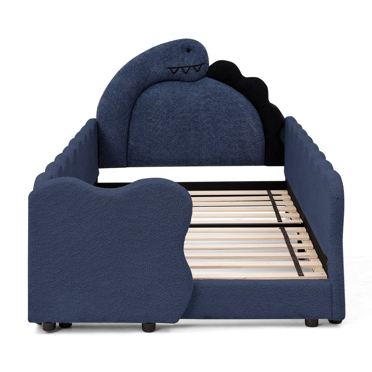 Cute Dinosaur Shaped Bed With Safety Guardrail, Toddler Frame