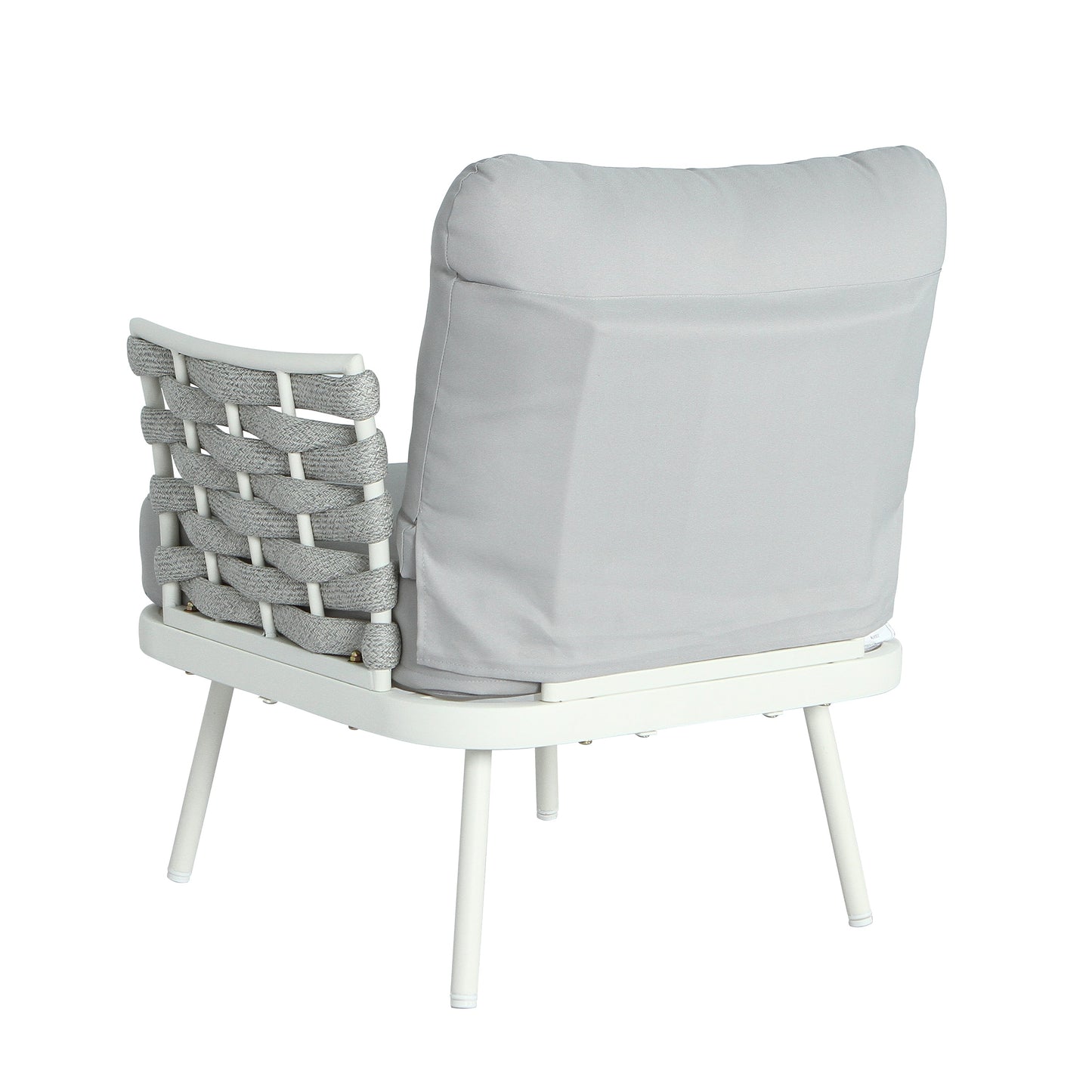 Mariano Steel 4-Pieces Conversation Set, Off White & Grey