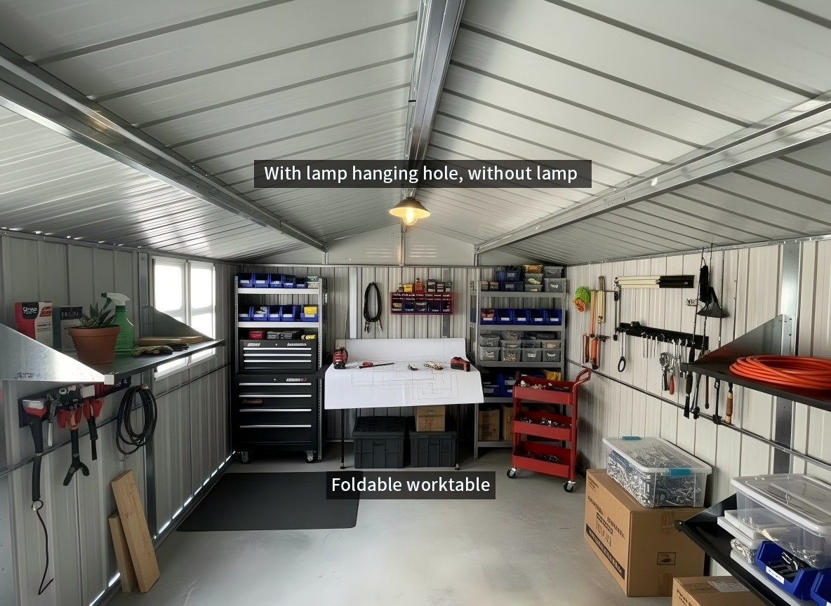 12x10 ft Metal Garden Shed Outdoor Storage