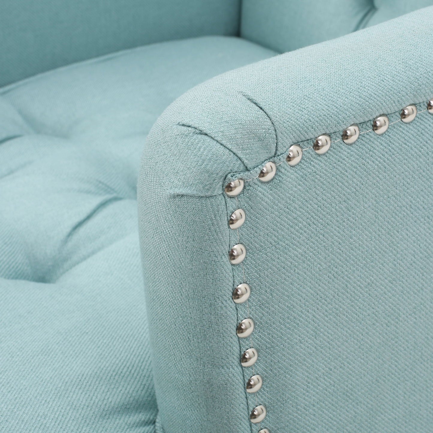 Harrison Tufted Club Chair with Button Tufted Back and Birch Wood Legs