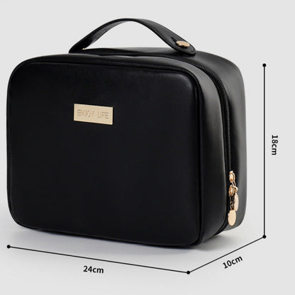 Makeup Bag Organizers, PU Square Portable Cosmetic Bag, Cosmetic Storage Bag, Portable Travel Large-capacity Wash Bag, Makeup Bag with Compartments,