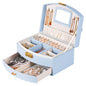 2-Layer Lockable Jewelry Box with Travel Handle