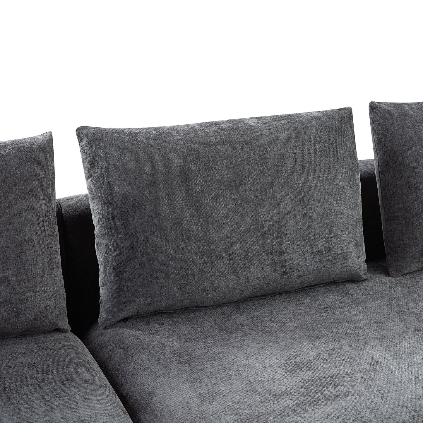 Modern L Shaped Sectional Sofa With Upholstery And Wooden Storage