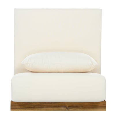 Oversized Outdoor Club Chair with Acacia Wood Frame