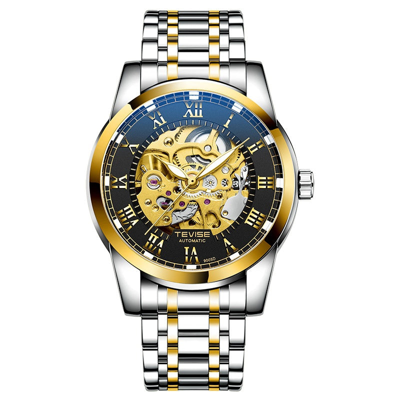 Waterproof Mens Automatic Minimalist Stylish Hollow Mechanical Luminous Watch