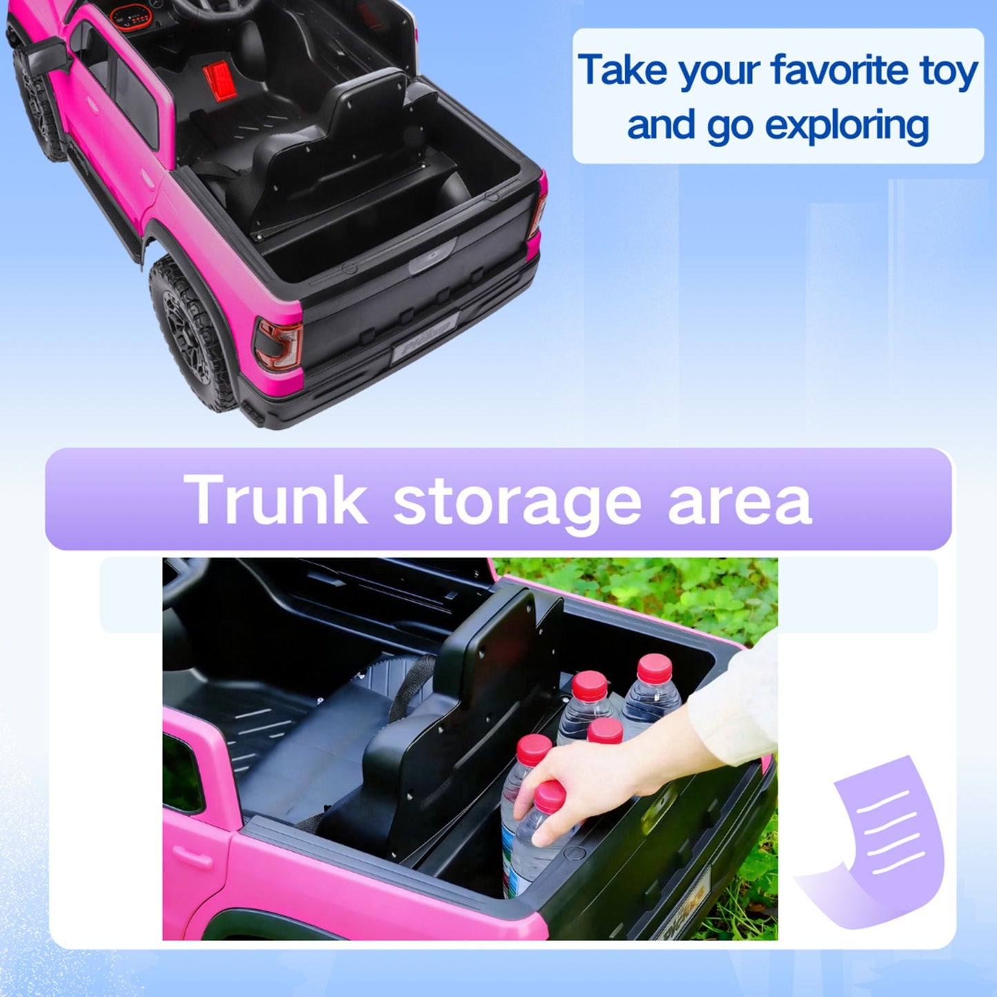 12V Kids Ride On Car With Remote Control, 4 Wheel Shock Absorption, Multifunctional Music Player Perfect Gift For Toddlers - Pink